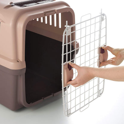 E-Z Mobile Pet Carrier S/M in Brown, Wheeled Pet Carrier/Crate for Easy Travel, for Dogs and Cats