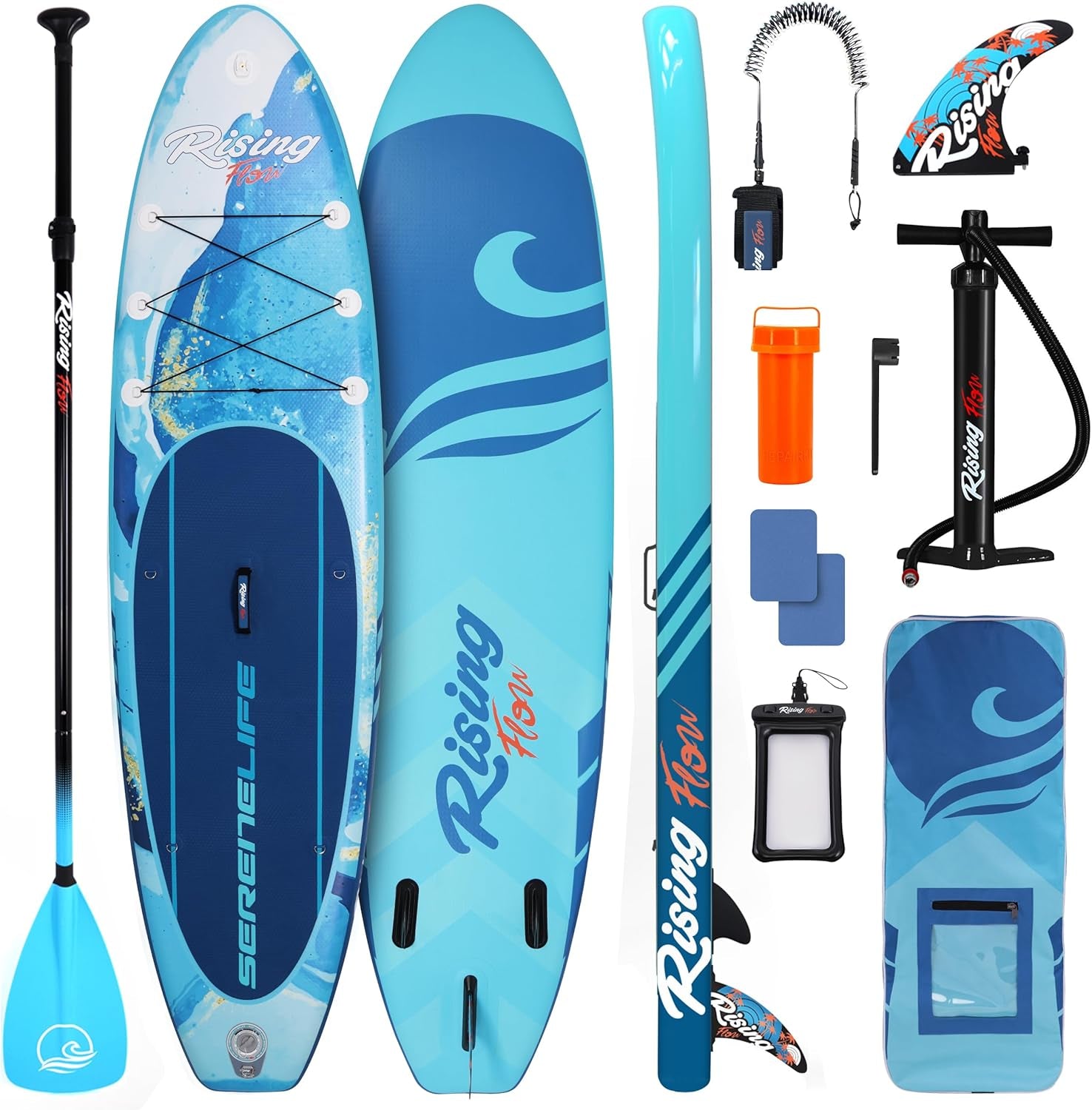 Premium Inflatable Stand-Up Paddle Board with Essential Accessories – Wide and Stable Design Featuring Non-Slip EVA Deck Pad for All Skill Levels, 350 lbs Capacity