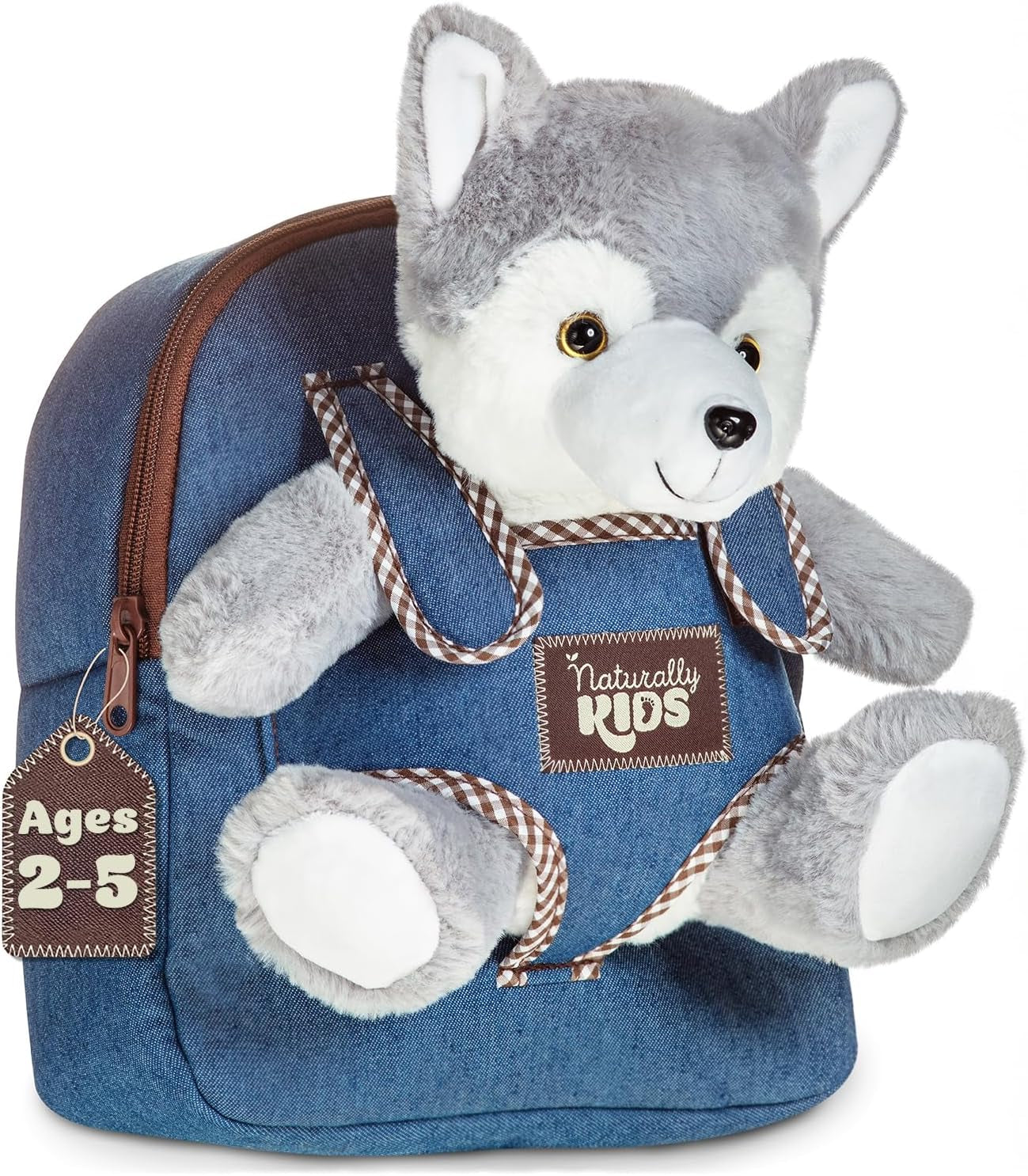 Wolf-Themed Backpack and Plush Toys for Children Aged 2-5 Years
