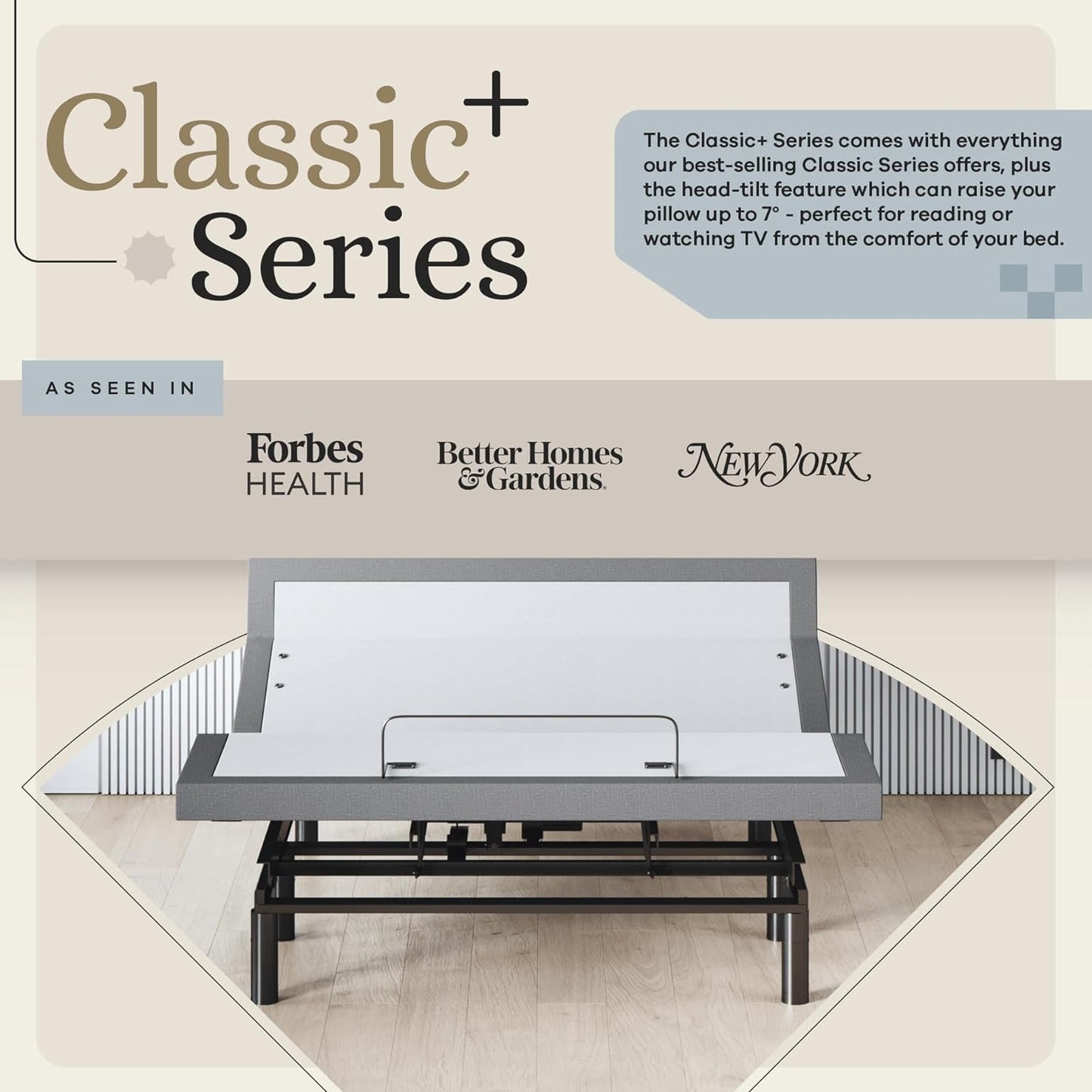 Harmony Adjustable Bed Base, Head and Foot Lift, Massage, Under-Bed Lights, USB, Memory, Zero Gravity Smart Frame - Queen