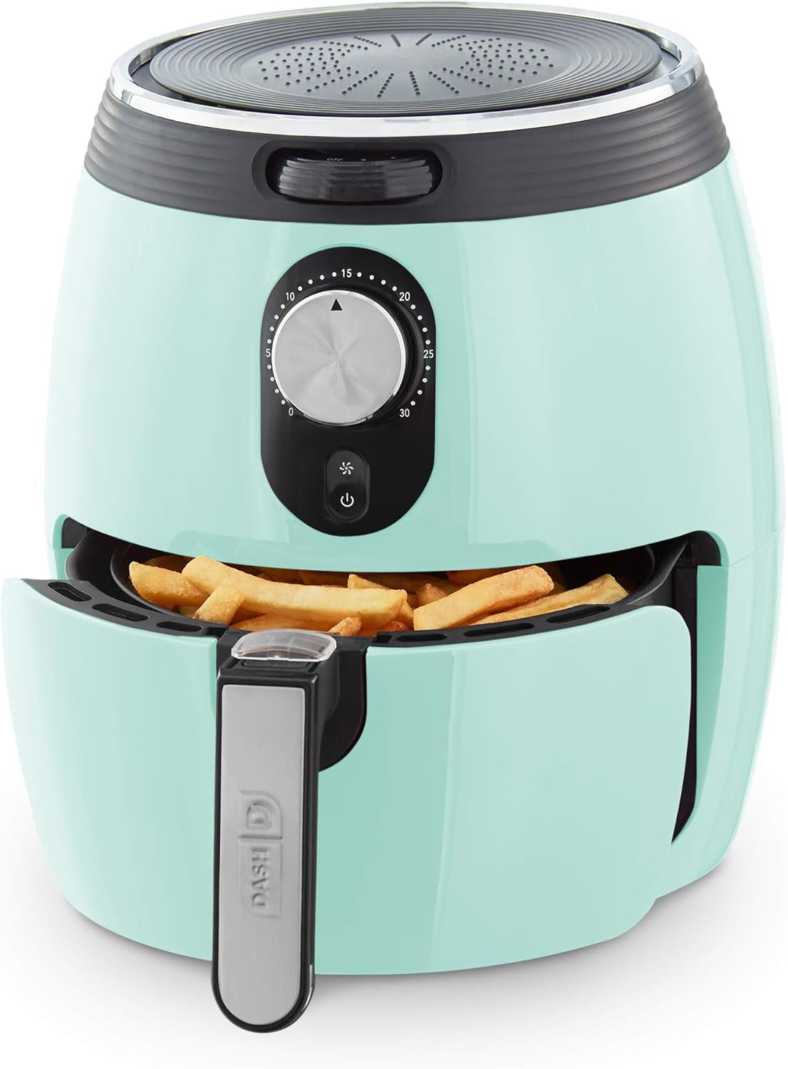 Deluxe Air Fryer -Has Aircrisp® Technology - Adjustable Temperature Control & Auto Shut-Off Feature - Compact Nonstick Basket - 3 Quarts - Aqua