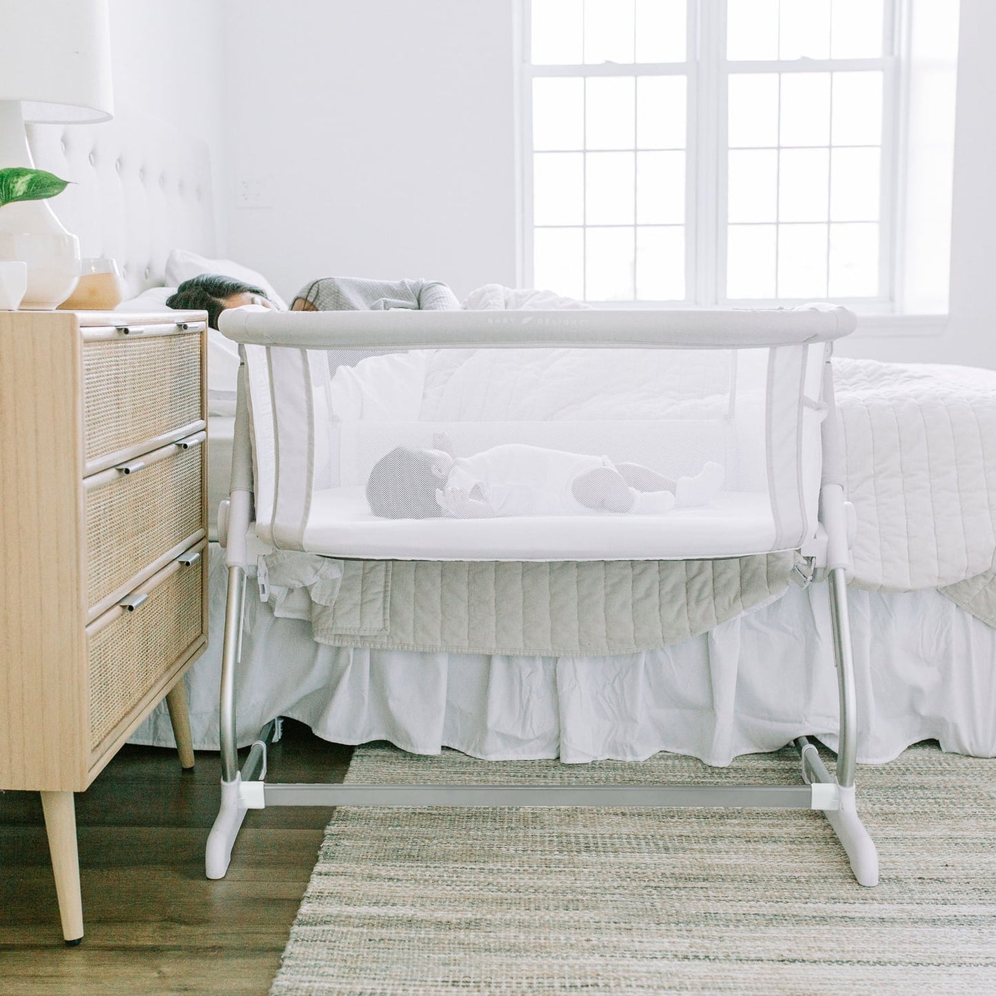 Dreamer Bassinet and Bedside Sleeper in Driftwood Gray for Infants Aged 0-5 Months (Unisex)