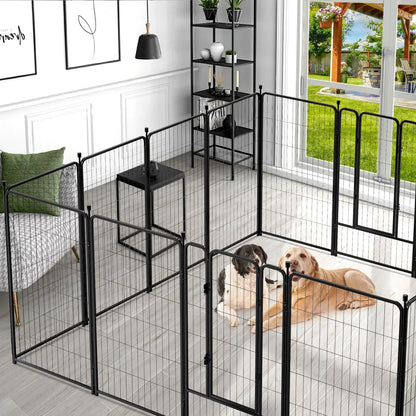 45″ Tall 16 Panels Heavy Duty Metal Dog Playpen for Exercise Outdoor Indoor Fence, Black