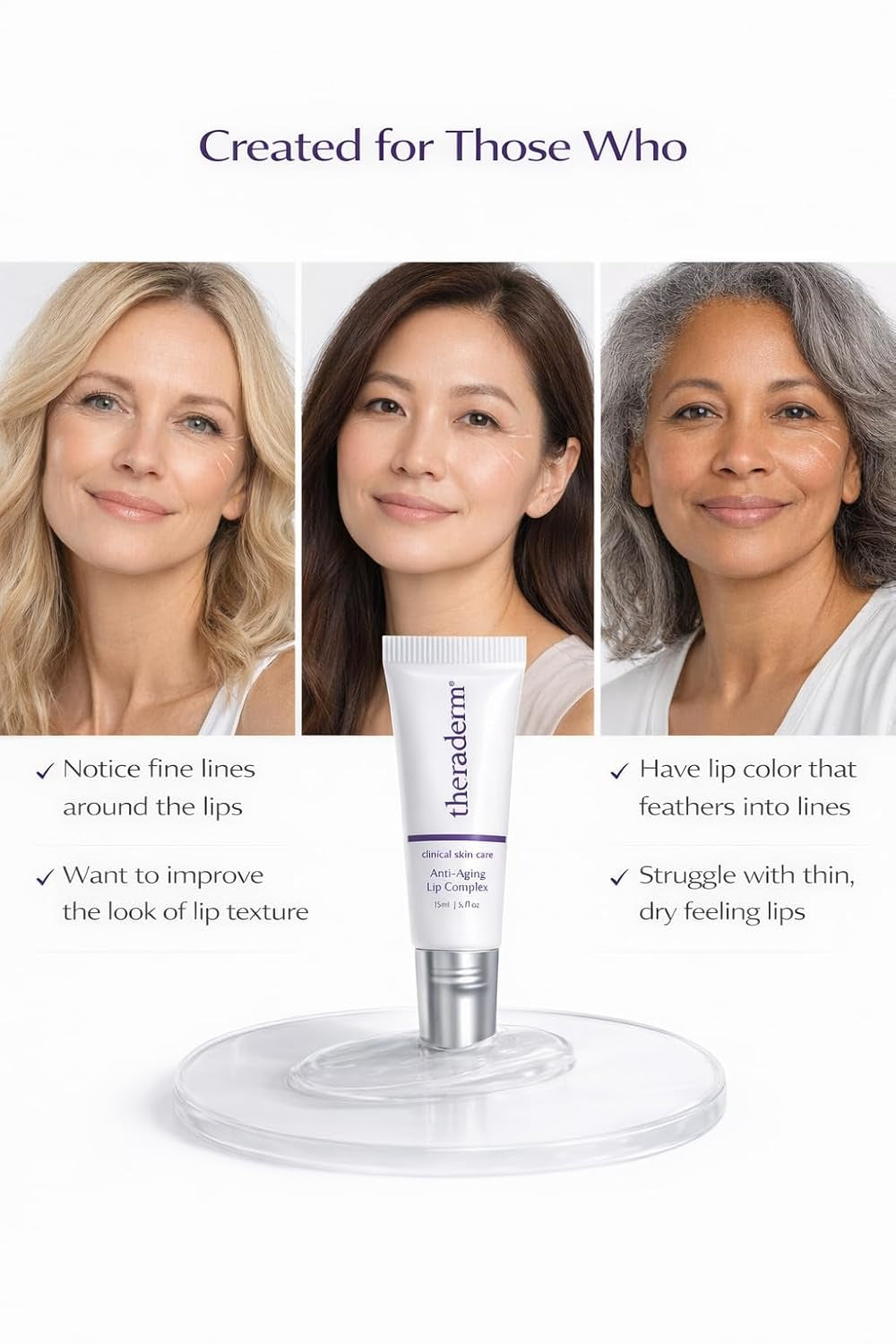 Anti-Aging Lip Complex – Peptide Lip Treatment for Plumper-Looking, Smoother Lips with Collagen Peptides, Avocado Oil & Coq10, .33 Oz