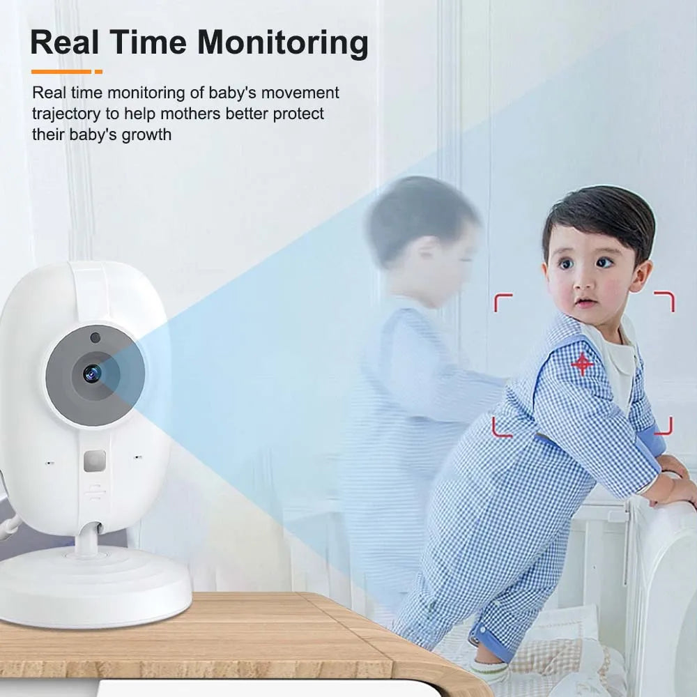 3.5-Inch Video Baby Monitor with Night Vision, Two-Way Audio, Video Surveillance, and Temperature Monitoring