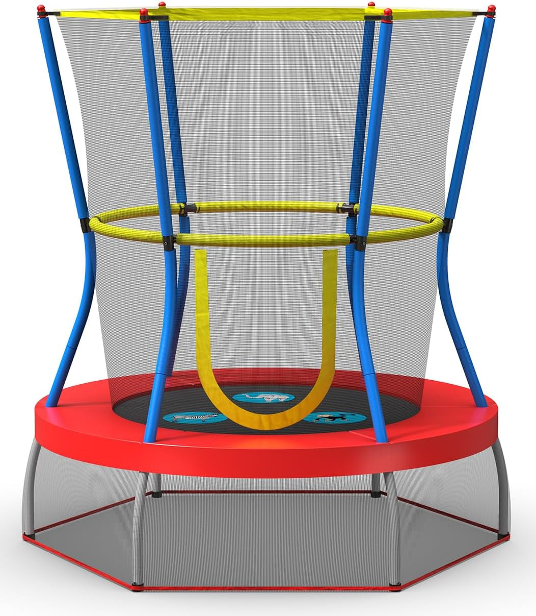 Compact Trampoline with Safety Enclosure Net