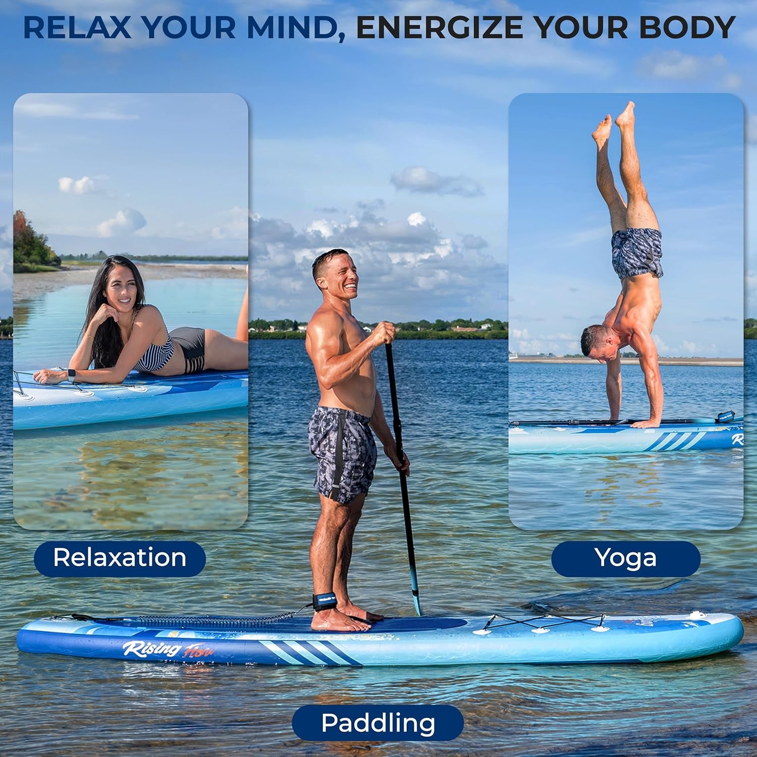 Premium Inflatable Stand-Up Paddle Board with Essential Accessories – Wide and Stable Design Featuring Non-Slip EVA Deck Pad for All Skill Levels, 350 lbs Capacity