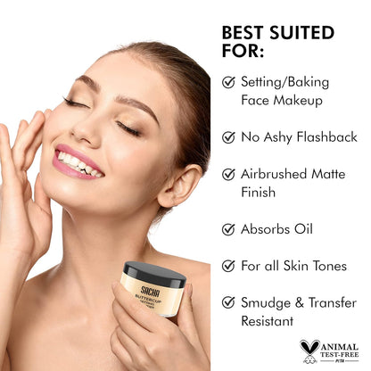 Sacha BUTTERCUP Light Setting Powder. No Ashy Flashback. Blurs Fine Lines and Pores. Loose, Translucent Face Powder to Set Makeup Foundation or Concealer. for Light to Medium Skin Tones, 1.75 Oz.