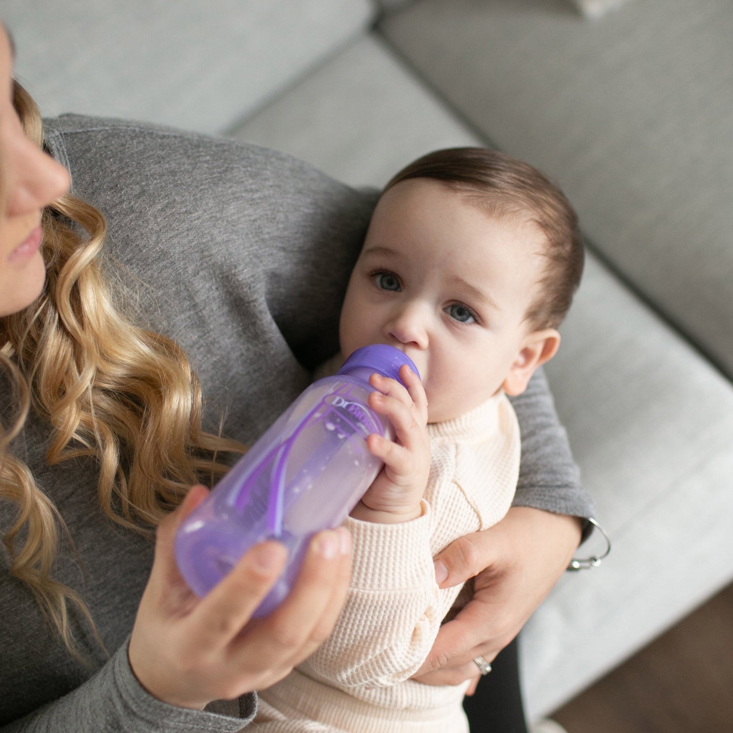Natural Flow Anti-Colic Options+ Narrow Baby Bottles, Purple, 8 oz, Slow Flow, Suitable for Newborns, Set of 3