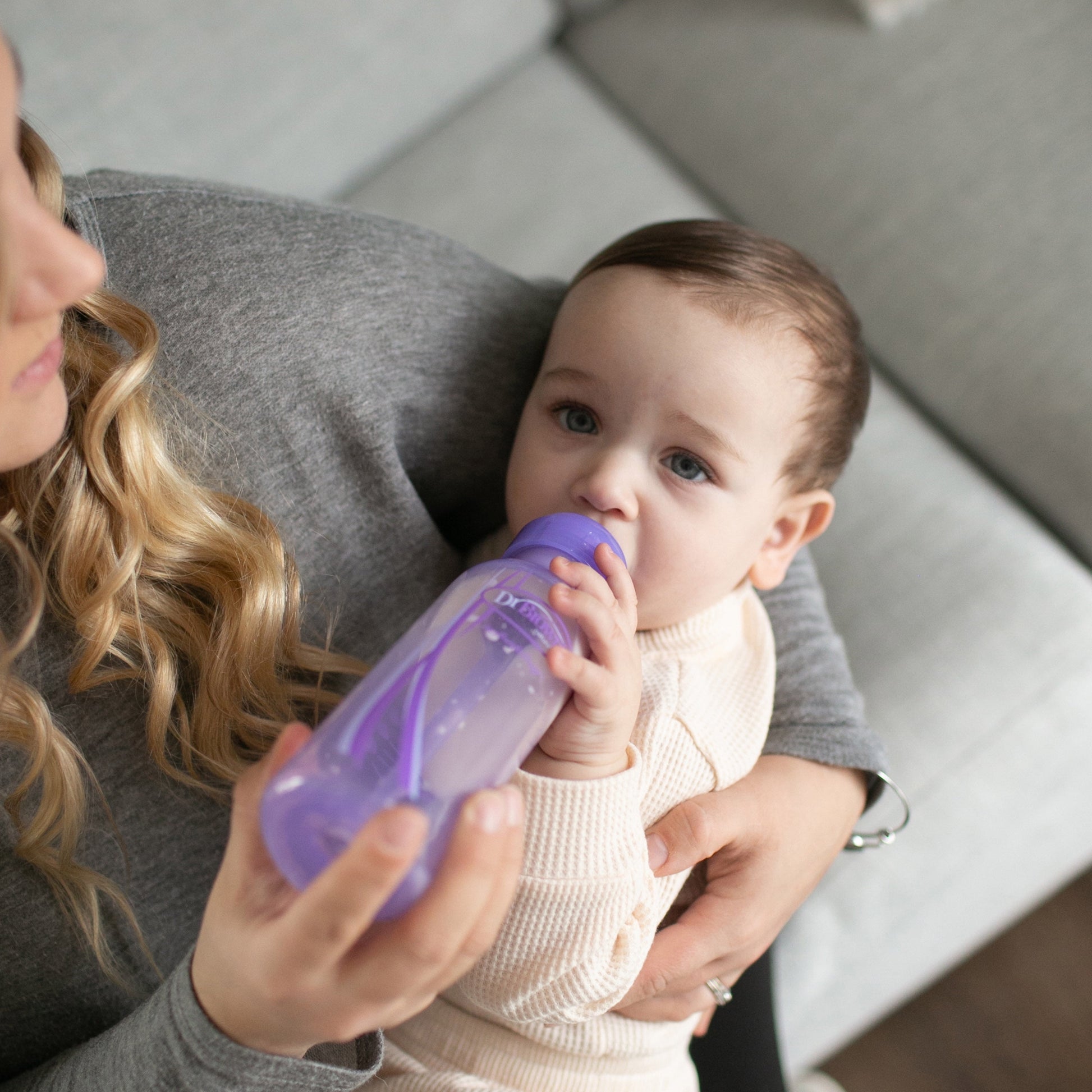 Natural Flow Anti-Colic Options+ Narrow Baby Bottles, Purple, 8 oz, Slow Flow, Suitable for Newborns, Set of 3