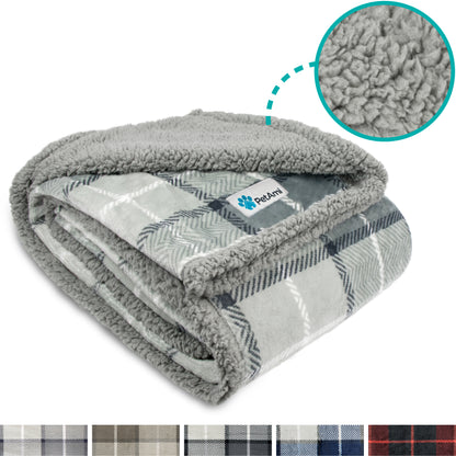 Dog Blanket for Medium Large Dogs Pet Soft Fleece Durable Warm Sherpa Reversible