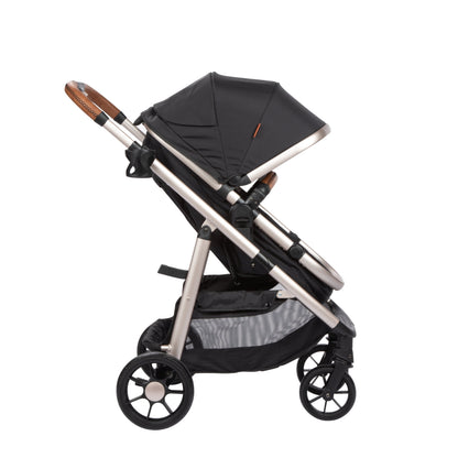 6-in-1 Modular Travel System for Infants and Toddlers in Black and Gold, Unisex Design