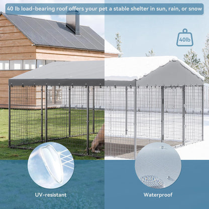 Dog Kennel Outdoor Heavy Duty Chicken Run with Rain Cover