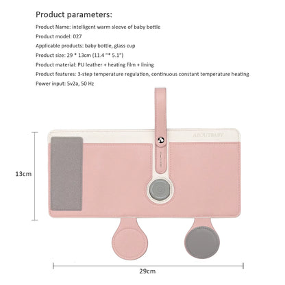 Intelligent Portable Bottle Warmer with Fast Charging and 3-Speed Temperature Control - Pink