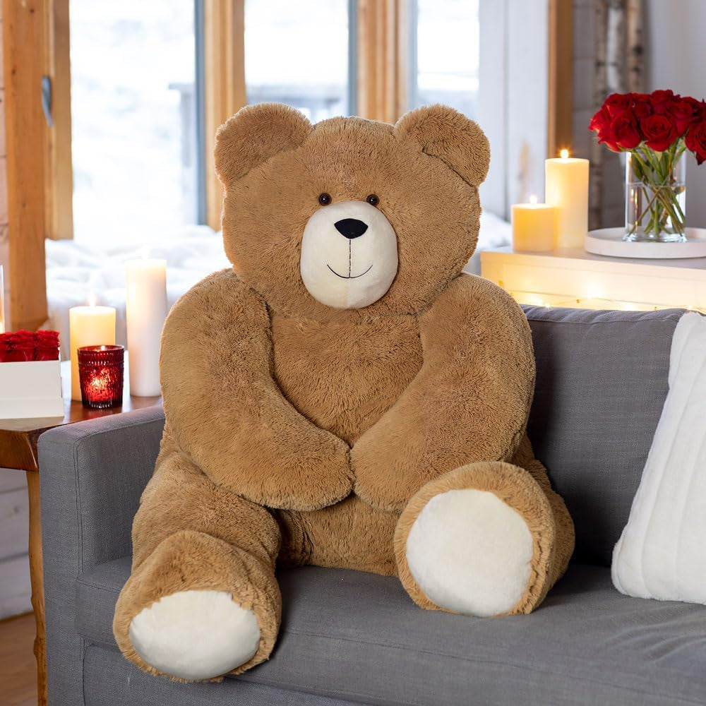 4FT Eco-Friendly Giant Teddy Bear | Handmade in the USA with 100% Recycled Filling | Each Plush Saves 200 Plastic Bottles from Landfills
