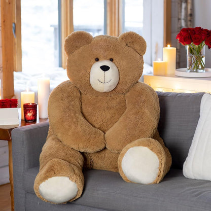 4FT Eco-Friendly Giant Teddy Bear | Handmade in the USA with 100% Recycled Filling | Each Plush Saves 200 Plastic Bottles from Landfills