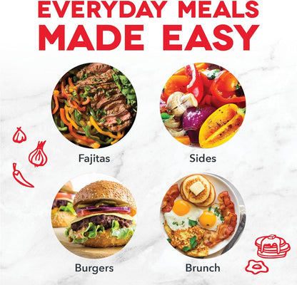 Deluxe Everyday Griddle - Electric Griddle with Removable Plate - Nonstick, Easy-Clean Surface & Anti-Slip Base - Recipe Book Included - Aqua