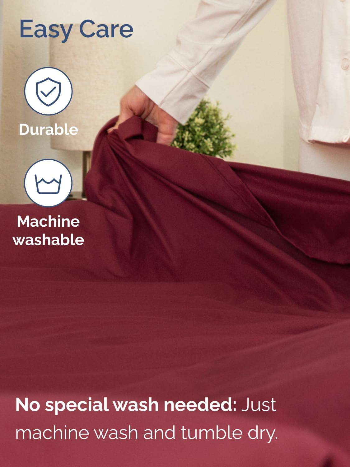 Extra Deep Twin Sheet Set - 4-Piece Breathable and Cooling Bedding - Luxurious Hotel Quality for All Ages - Secure Fit, Soft, Wrinkle-Free, and Comfortable - Extra Deep Pockets - Burgundy