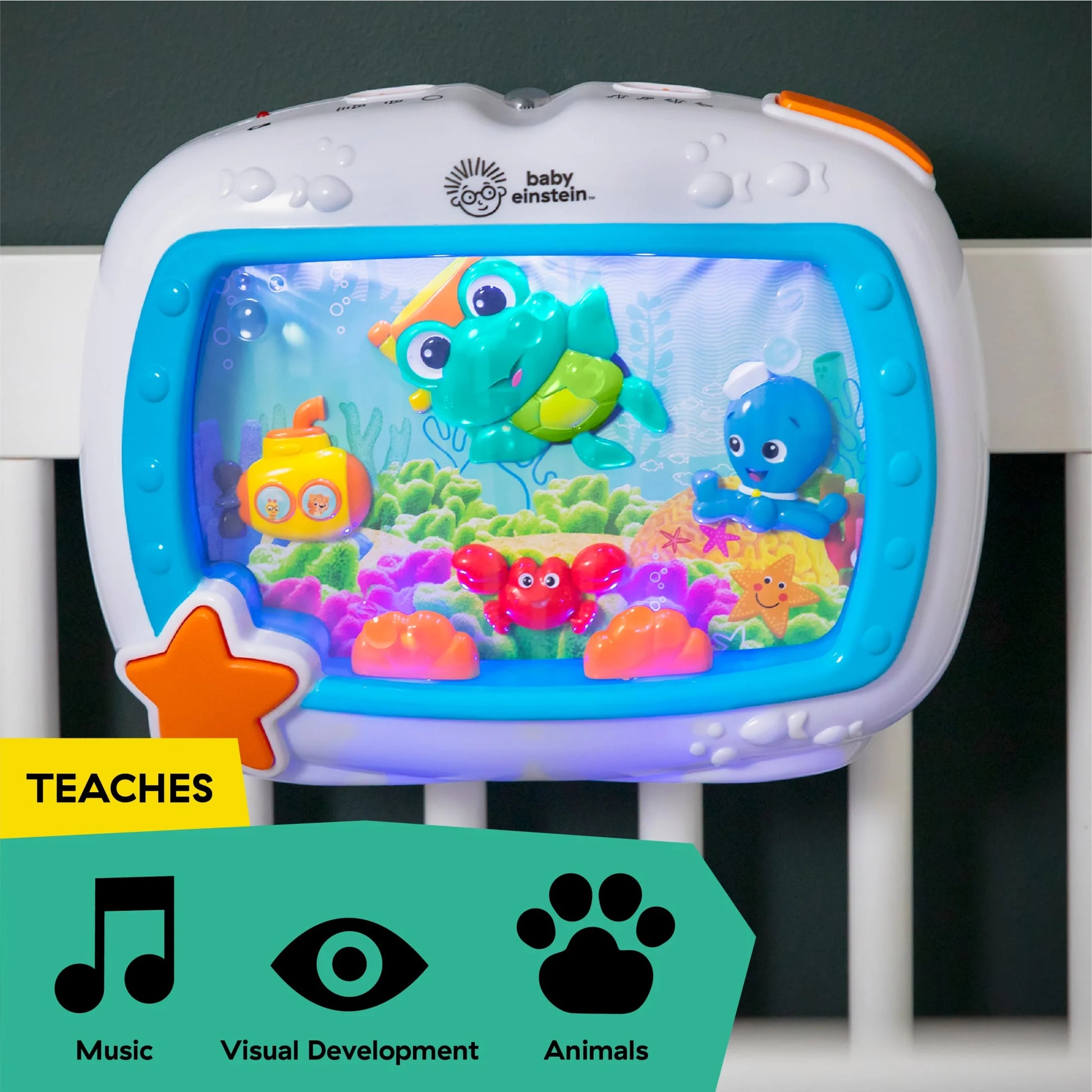 Sea Dreams Soothing Sleep Sound Machine with White Noise and Remote Control for Infants and Children, Multicolor, Ages 0 Months and Up