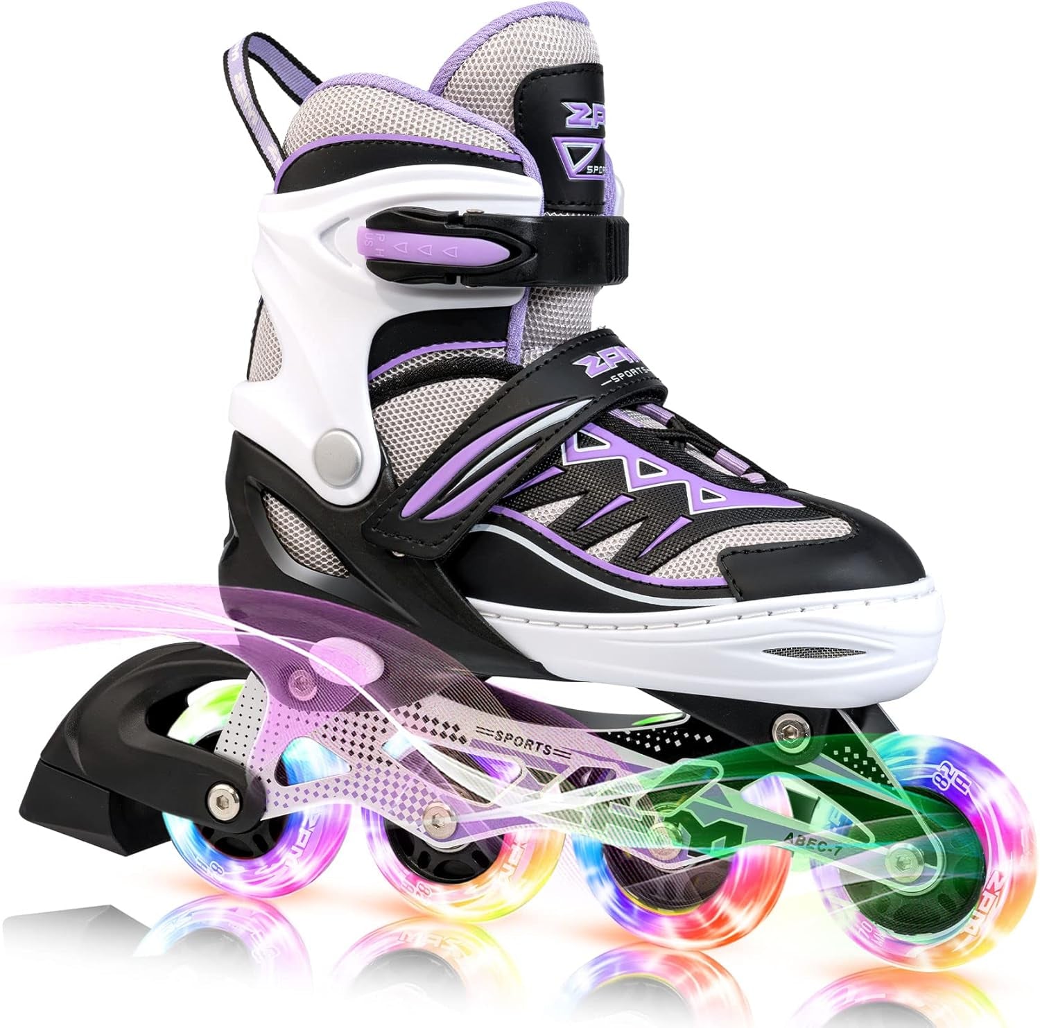 Cytia Adjustable Pink Inline Skates for Girls with Illuminated Wheels - Beginner Roller Skates for Kids