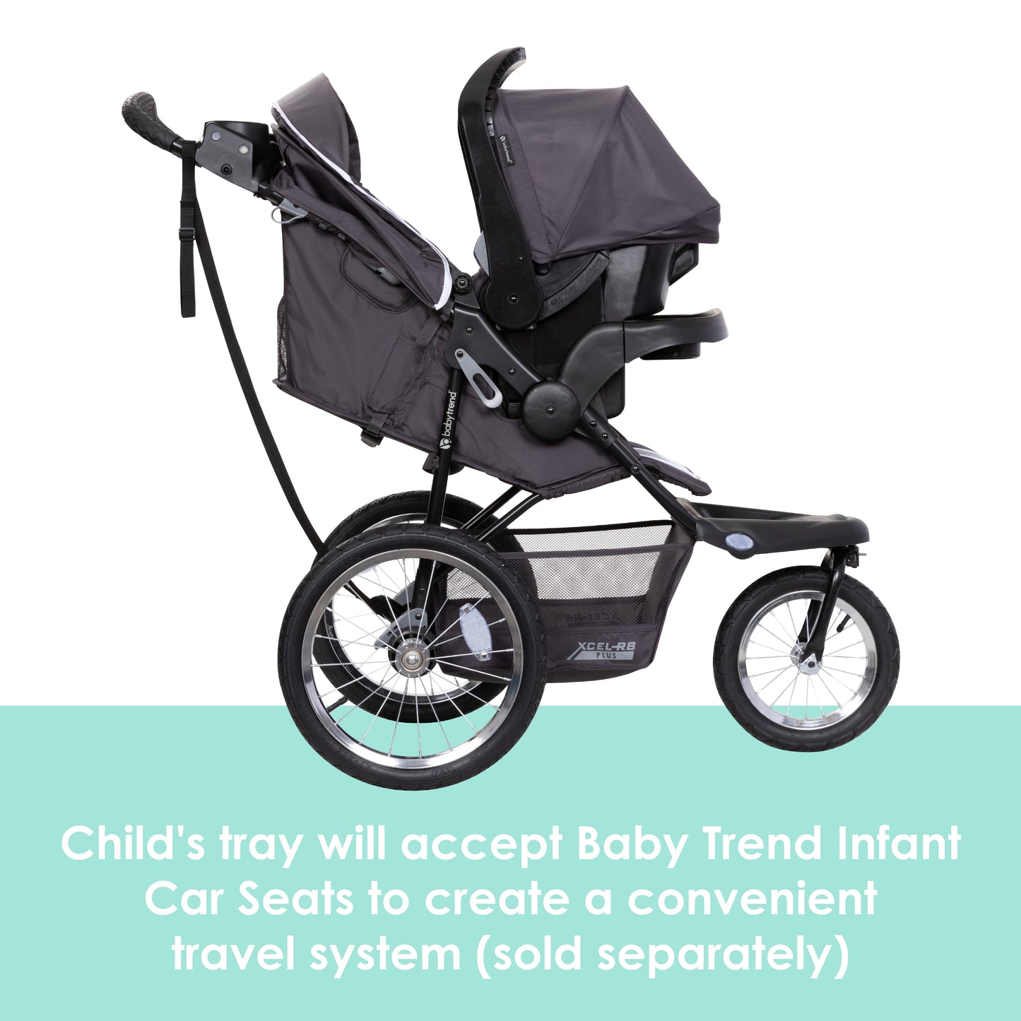 Xcel-R8 Plus Jogging Stroller with LED Lighting in Liberty Grey