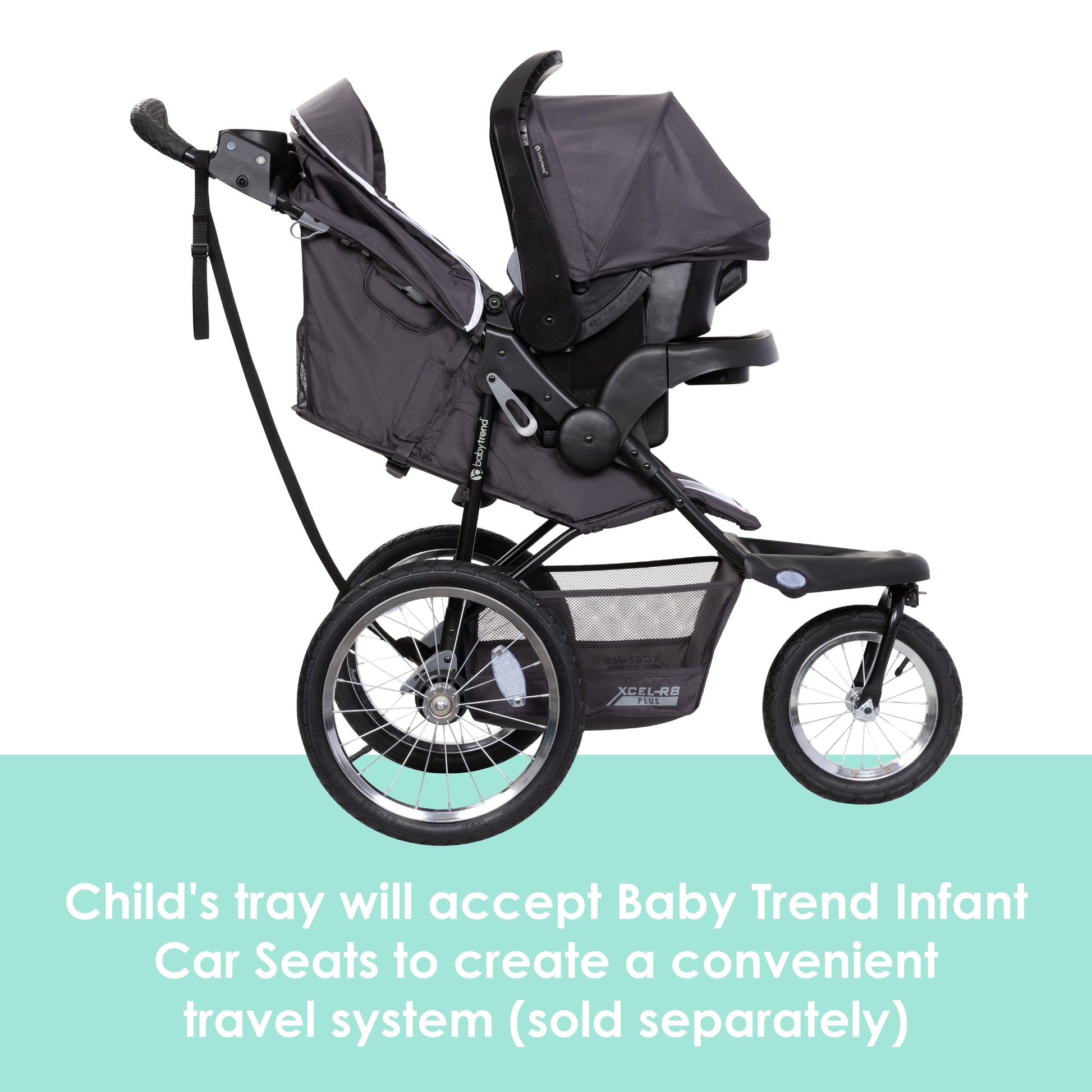 Xcel-R8 Plus Jogging Stroller with LED Lighting in Liberty Grey