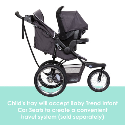 Xcel-R8 Plus Jogging Stroller with LED Lighting in Liberty Grey