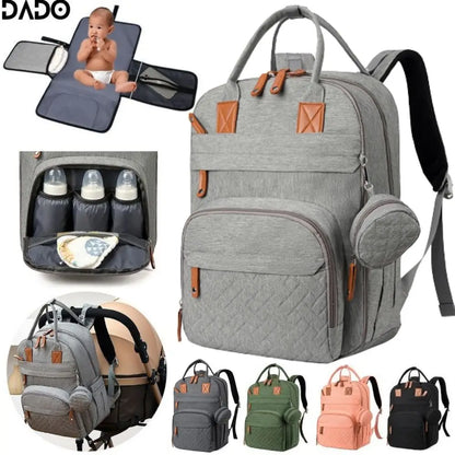 Premium Waterproof Diaper Backpack with Integrated Changing Station and Stroller Straps for Parents