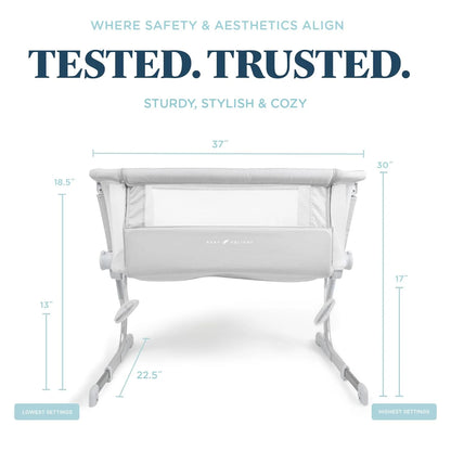 Dreamer Bassinet and Bedside Sleeper in Driftwood Gray for Infants Aged 0-5 Months (Unisex)