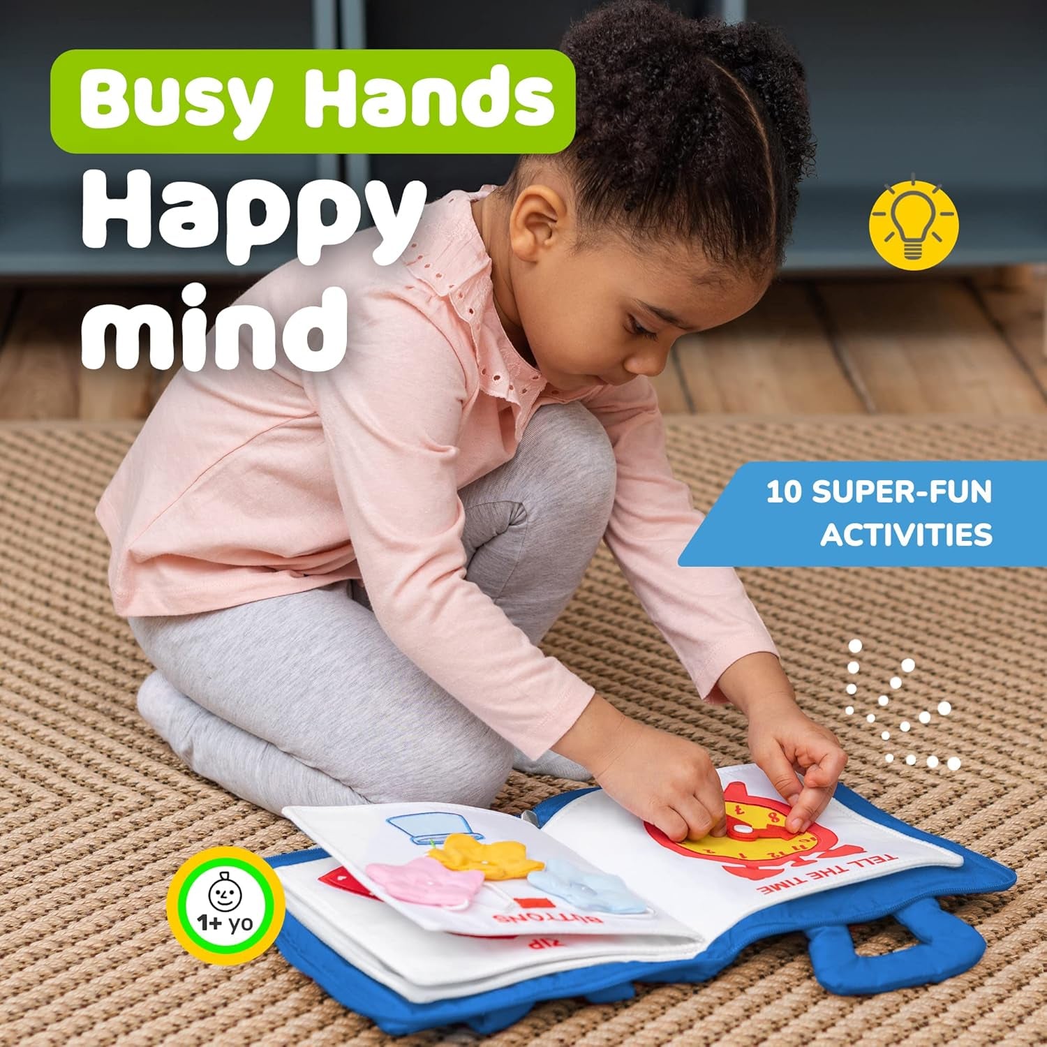 Montessori-Inspired Busy Book for Toddlers Aged 1-3 - Engaging Airplane Activities and Quiet Time Learning for Boys and Girls
