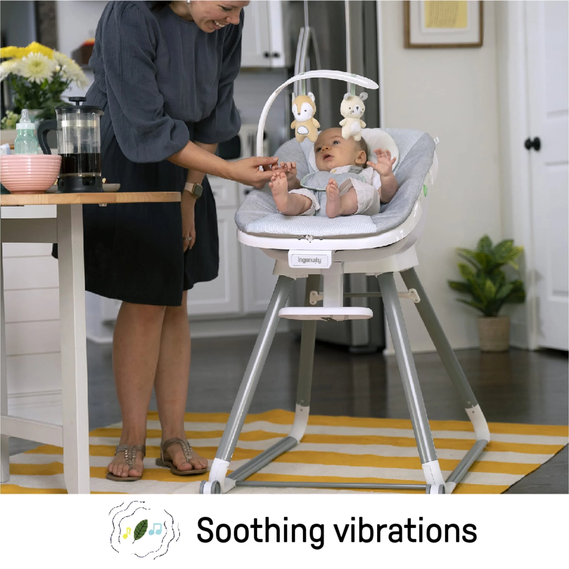 Beanstalk 6-in-1 Convertible High Chair and Booster Seat for Infants to Age 5 - Ray