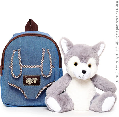 Wolf-Themed Backpack and Plush Toys for Children Aged 2-5 Years