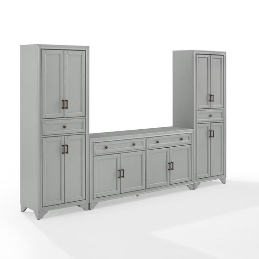 Tara 3-Piece Modern Farmhouse Buffet Cabinet and Kitchen Storage Set