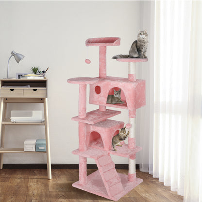 55-Inch Multi-Level Cat Tree Tower Activity Center with Condo - Available in 6 Colors