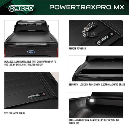 Powertraxpro MX Retractable Truck Bed Tonneau Cover | 90373 | Fits 2015 - 2020 Ford F-150 Super Crew & Super Cab 5' 7" Bed (67.1")
