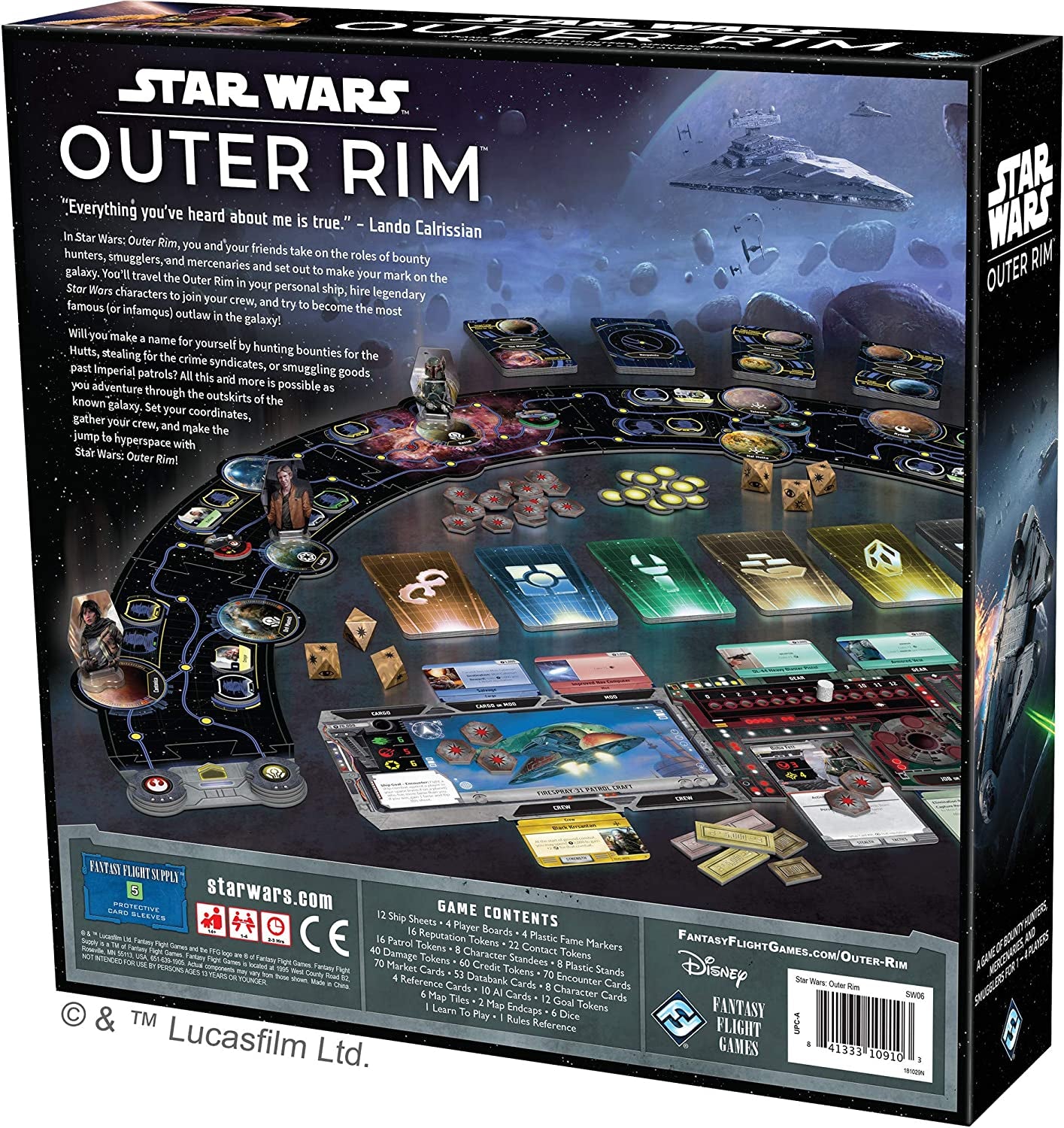 Star Wars: Outer Rim Strategy Board Game - Engaging Family Adventure for Ages 14+, 1-4 Players, 3-4 Hours of Playtime
