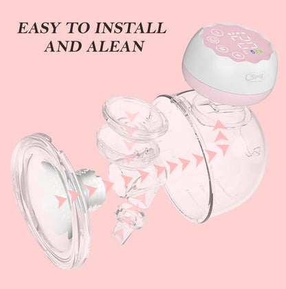 Portable Electric Breast Pump - Hands-Free with 4 Modes and 12 Adjustable Levels, Dual Set in Pink
