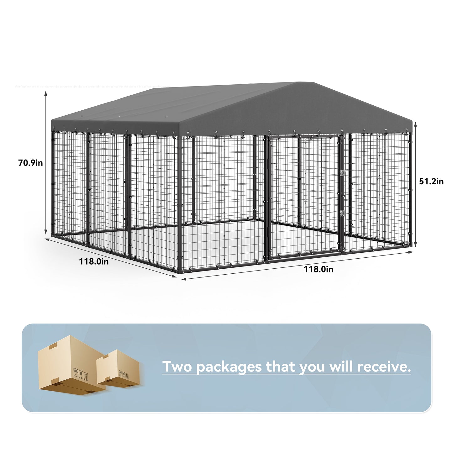 Dog Kennel Outdoor Heavy Duty Chicken Run with Rain Cover