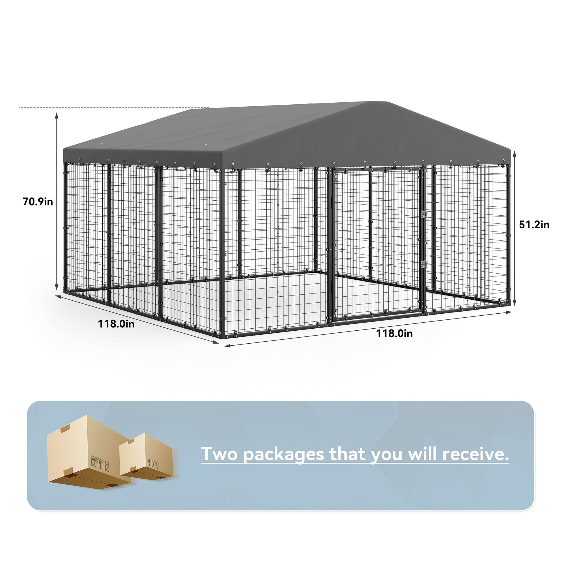 Dog Kennel Outdoor Heavy Duty Chicken Run with Rain Cover