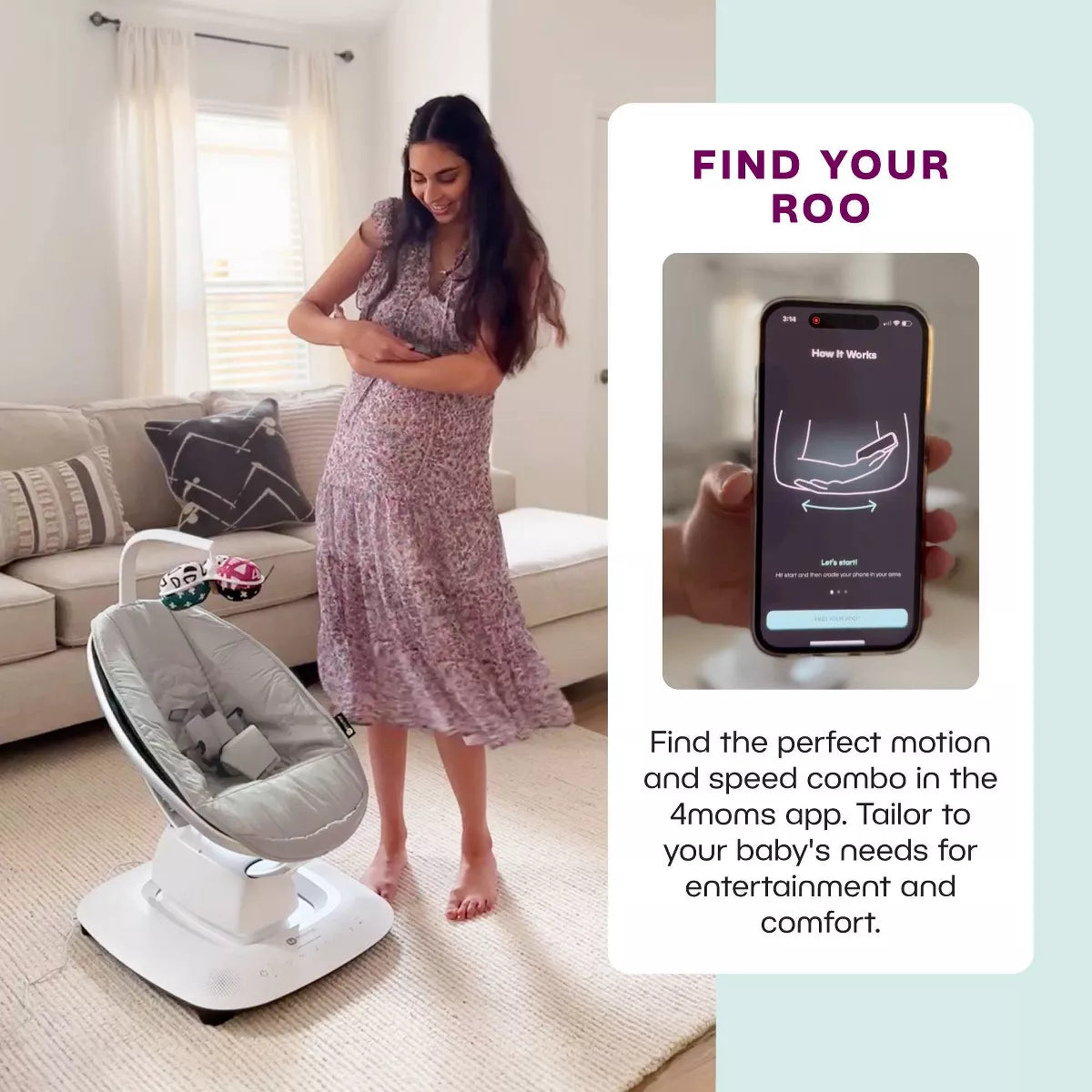 4Moms Mamaroo Multi-Motion Baby Swing with Enhanced Smart Connectivity