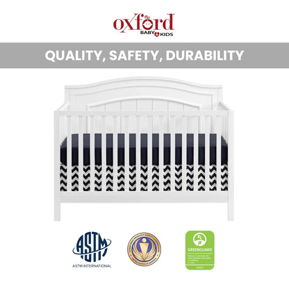 North Bay 4-in-1 Convertible Crib in Snow White - GREENGUARD Gold Certified Wood Construction
