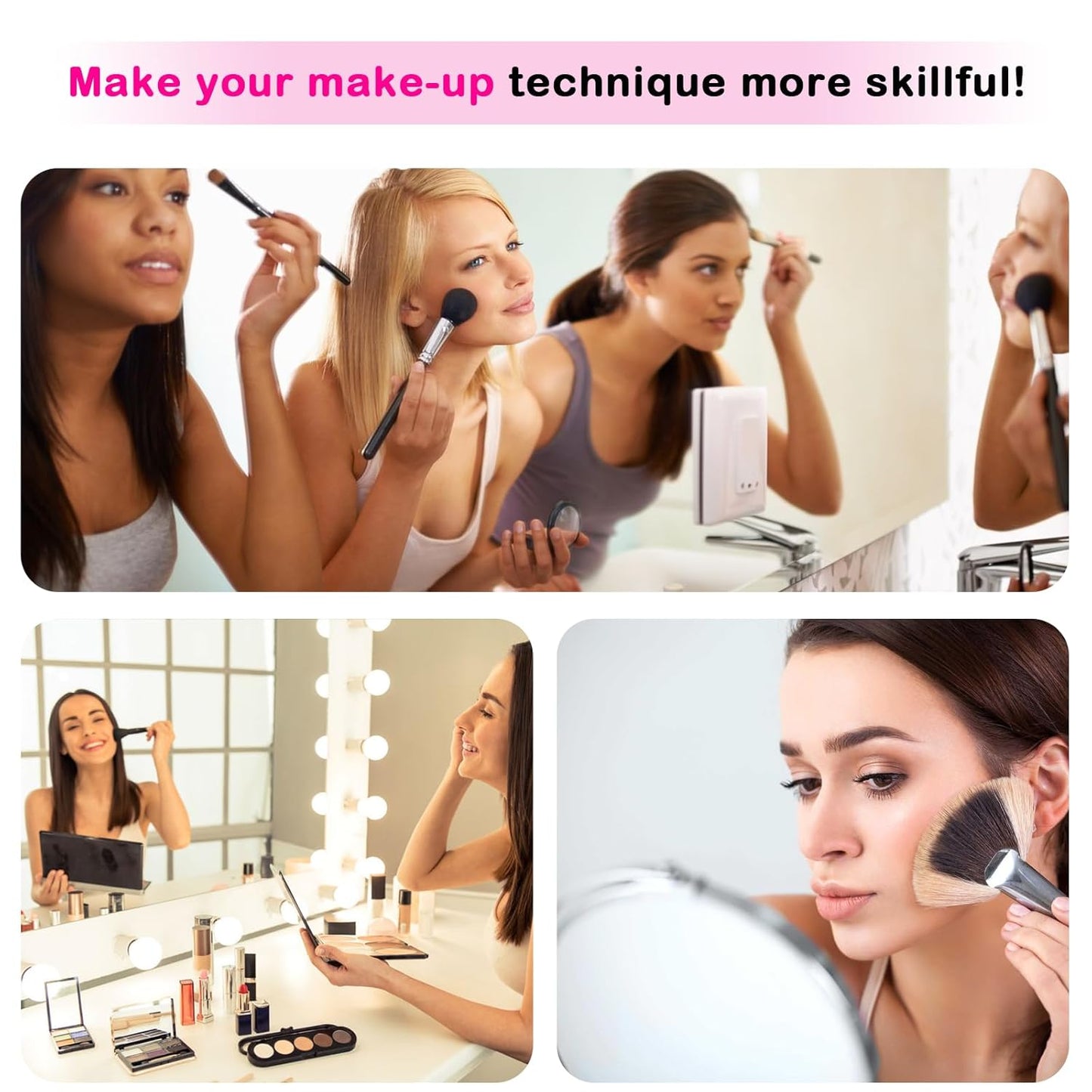 3D Makeup Practice Board - Silicone Face, Reusable Mannequin with Brushes & Eyebrow Pencils, Eyelashes, Bag & Remover Towel