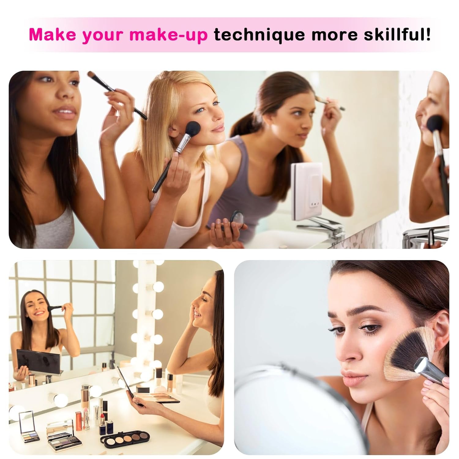 3D Makeup Practice Board - Silicone Face, Reusable Mannequin with Brushes & Eyebrow Pencils, Eyelashes, Bag & Remover Towel