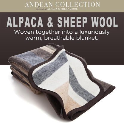 Natural Alpaca and Sheep Wool Twin Blanket – Heavyweight, Breathable, and Textured – 63 x 84 Inches, 4.2 lbs – Crafted in Peru