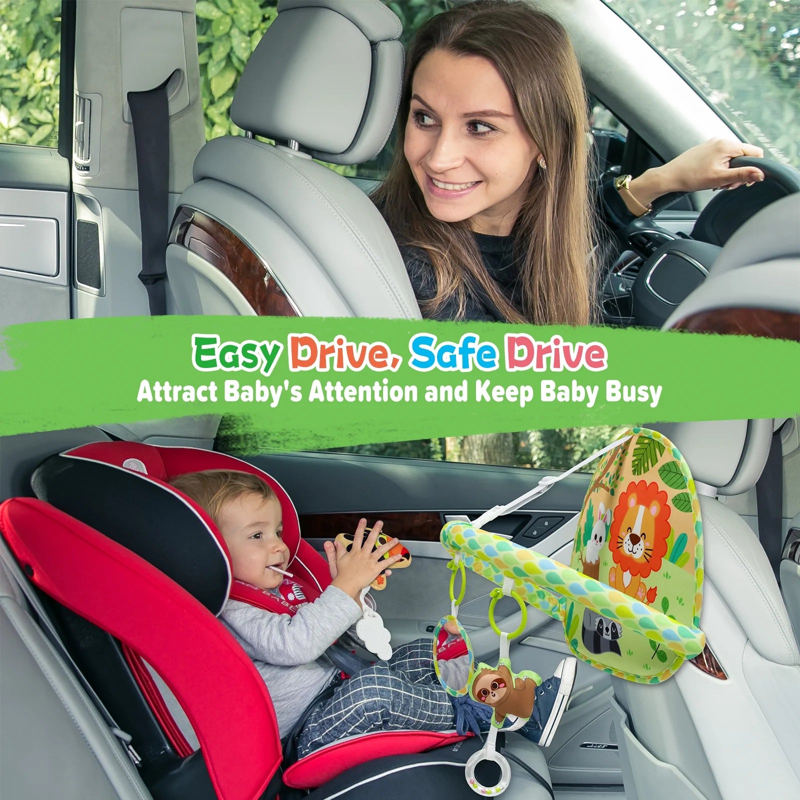 Dual-Sided Activity Toy for Rear-Facing Infant Car Seats - Ideal Entertainment for Newborns and Infants Aged 0-12 Months