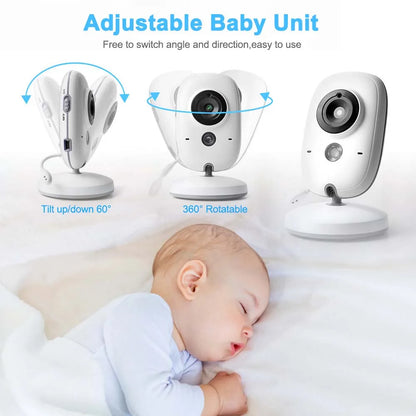 3.5-Inch Video Baby Monitor with Night Vision, Two-Way Audio, Video Surveillance, and Temperature Monitoring
