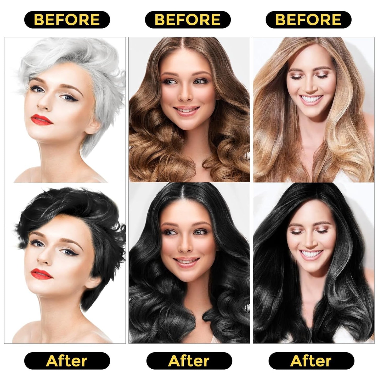 Hair Dye Shampoo 3 in 1 for Gray Hair, Herbal Ingredients Natural Shampoo Hair D
