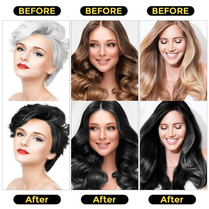 Hair Dye Shampoo 3 in 1 for Gray Hair, Herbal Ingredients Natural Shampoo Hair D