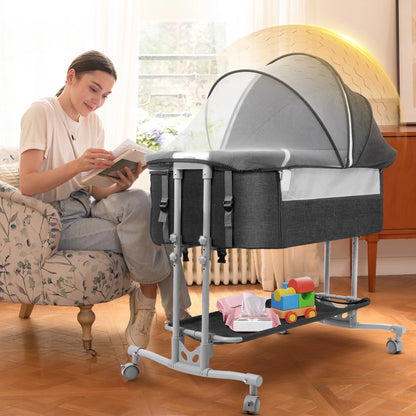 Bassinet Bedside Sleeper for Infants (0-5 Months) - Unisex Dark Gray