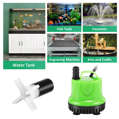 Acuario Utility Pump 171GPH Submersible Sump Pump for Clean Water W/ 2 Nozzles